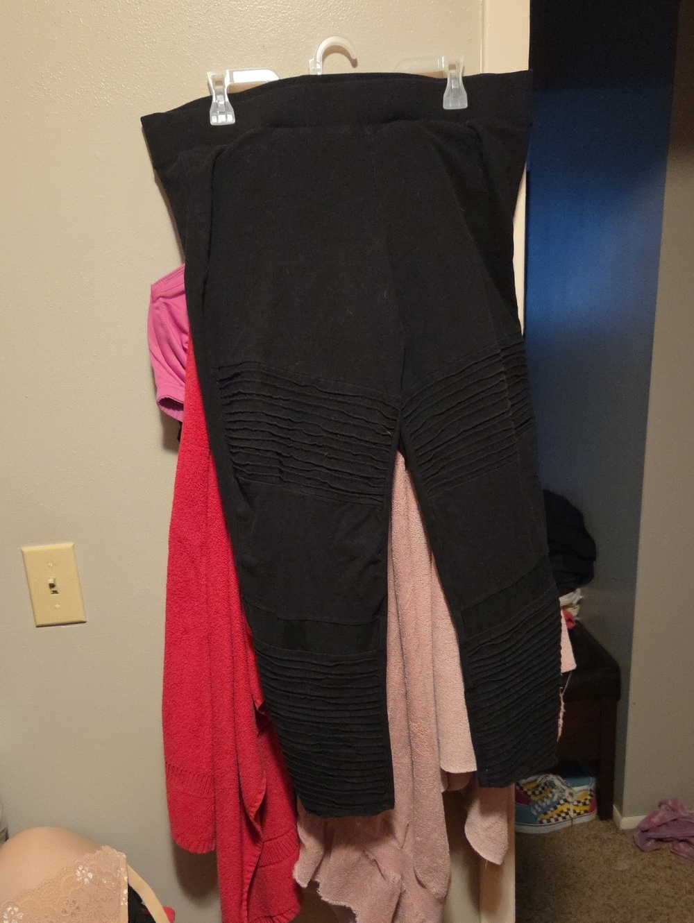 torrid Black Ribbed Knee Leggings With Mesh Panel